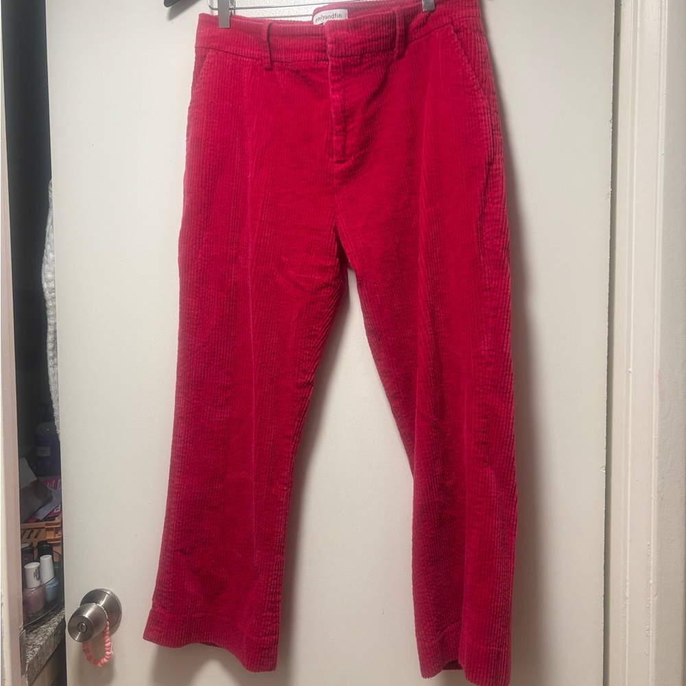Hot pink corduroy  pants by Emily and Fin